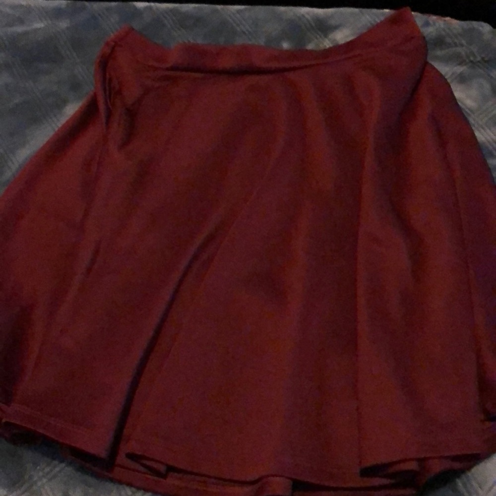 Burgundy flowy skirt